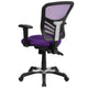 Purple/Black Frame |#| Mid-Back Purple Mesh Multifunction Ergonomic Office Chair with Adjustable Arms