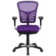 Purple/Black Frame |#| Mid-Back Purple Mesh Multifunction Ergonomic Office Chair with Adjustable Arms