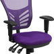 Purple/Black Frame |#| Mid-Back Purple Mesh Multifunction Ergonomic Office Chair with Adjustable Arms