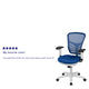 Blue Mesh/White Frame |#| Mid-Back Blue Mesh/White FrameMultifunction Ergonomic Office Chair with Arms