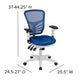 Blue Mesh/White Frame |#| Mid-Back Blue Mesh/White FrameMultifunction Ergonomic Office Chair with Arms