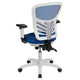 Blue Mesh/White Frame |#| Mid-Back Blue Mesh/White FrameMultifunction Ergonomic Office Chair with Arms