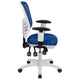 Blue Mesh/White Frame |#| Mid-Back Blue Mesh/White FrameMultifunction Ergonomic Office Chair with Arms