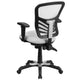 White/Black Frame |#| Mid-Back White Mesh Multifunction Ergonomic Office Chair with Adjustable Arms