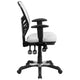 White/Black Frame |#| Mid-Back White Mesh Multifunction Ergonomic Office Chair with Adjustable Arms