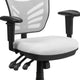 White/Black Frame |#| Mid-Back White Mesh Multifunction Ergonomic Office Chair with Adjustable Arms