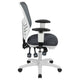 Dark Gray Mesh/White Frame |#| Mid-Back Dark Gray Mesh/White FrameMultifunction Ergonomic Office Chair w/ Arms