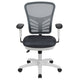 Dark Gray Mesh/White Frame |#| Mid-Back Dark Gray Mesh/White FrameMultifunction Ergonomic Office Chair w/ Arms