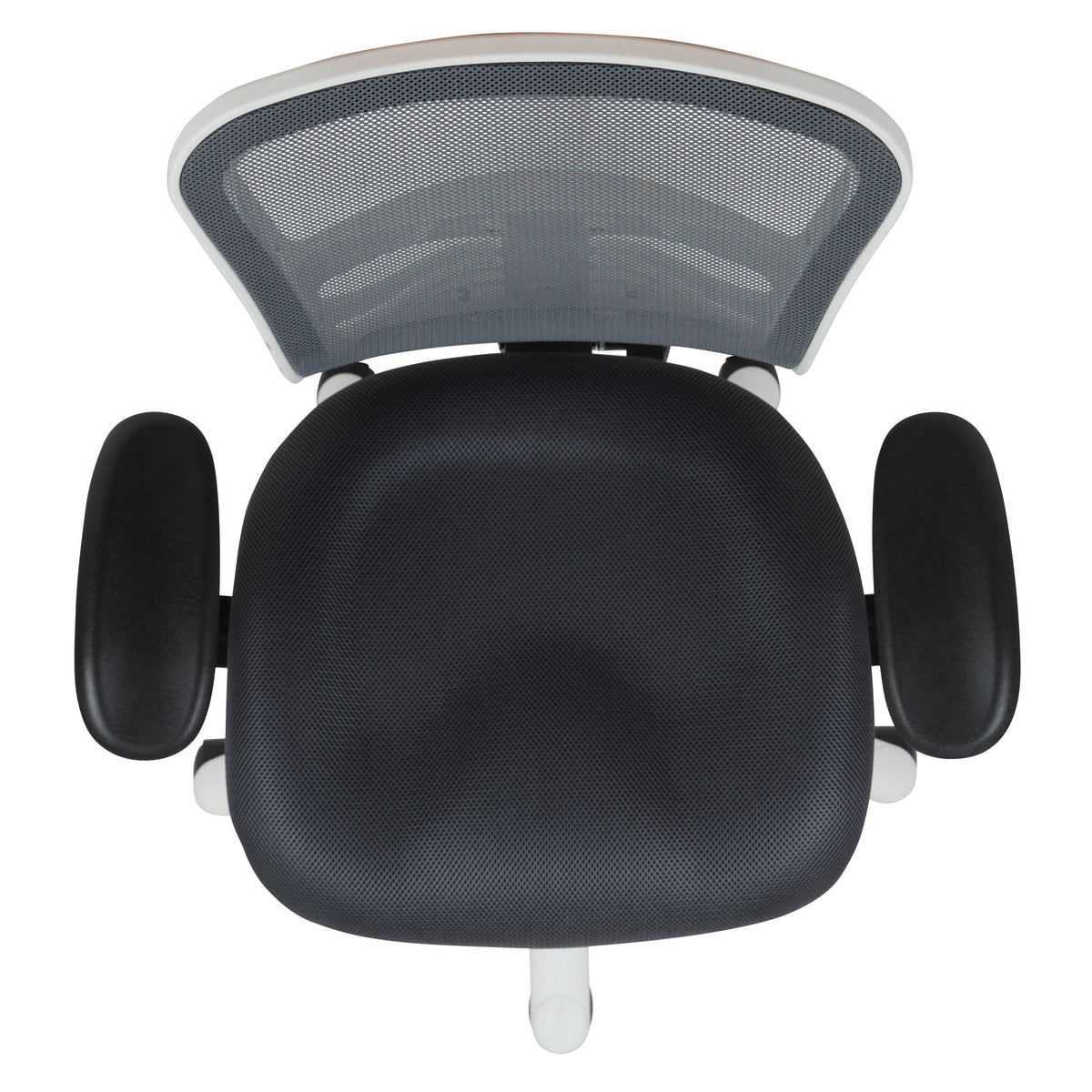 Dark Gray Mesh/White Frame |#| Mid-Back Dark Gray Mesh/White FrameMultifunction Ergonomic Office Chair w/ Arms