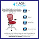 Red Mesh/White Frame |#| Mid-Back Red Mesh/White FrameMultifunction Ergonomic Office Chair with Arms