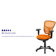Orange/Black Frame |#| Mid-Back Orange Mesh Multifunction Ergonomic Office Chair with Adjustable Arms
