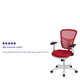 Red Mesh/White Frame |#| Mid-Back Red Mesh/White FrameMultifunction Ergonomic Office Chair with Arms