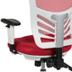 Red Mesh/White Frame |#| Mid-Back Red Mesh/White FrameMultifunction Ergonomic Office Chair with Arms