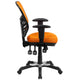 Orange/Black Frame |#| Mid-Back Orange Mesh Multifunction Ergonomic Office Chair with Adjustable Arms