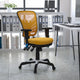 Yellow-Orange/Black Frame |#| Mid-Back Yellow-Orange Mesh Multifunction Ergonomic Office Chair-Adjustable Arms