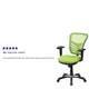 Green/Black Frame |#| Mid-Back Green Mesh Multifunction Ergonomic Office Chair with Adjustable Arms