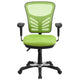 Green/Black Frame |#| Mid-Back Green Mesh Multifunction Ergonomic Office Chair with Adjustable Arms