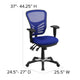 Blue/Black Frame |#| Mid-Back Blue Mesh Multifunction Ergonomic Office Chair with Adjustable Arms