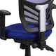 Blue/Black Frame |#| Mid-Back Blue Mesh Multifunction Ergonomic Office Chair with Adjustable Arms