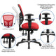 Red/Black Frame |#| Mid-Back Red Mesh Multifunction Ergonomic Office Chair with Adjustable Arms