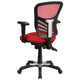 Red/Black Frame |#| Mid-Back Red Mesh Multifunction Ergonomic Office Chair with Adjustable Arms