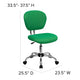 Bright Green |#| Mid-Back Bright Green Mesh Padded Swivel Task Office Chair with Chrome Base