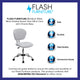 White |#| Mid-Back White Mesh Padded Swivel Task Office Chair with Chrome Base