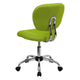 Apple Green |#| Mid-Back Apple Green Mesh Padded Swivel Task Office Chair with Chrome Base