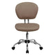 Coffee Brown |#| Mid-Back Coffee Brown Mesh Padded Swivel Task Office Chair with Chrome Base
