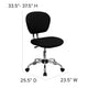 Black |#| Mid-Back Black Mesh Padded Swivel Task Office Chair with Chrome Base