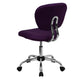 Purple |#| Mid-Back Purple Mesh Padded Swivel Task Office Chair with Chrome Base