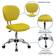 Yellow |#| Mid-Back Yellow Mesh Padded Swivel Task Office Chair with Chrome Base