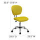 Yellow |#| Mid-Back Yellow Mesh Padded Swivel Task Office Chair with Chrome Base