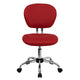 Red |#| Mid-Back Red Mesh Padded Swivel Task Office Chair with Chrome Base