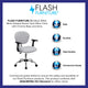 White |#| Mid-Back White Mesh Padded Swivel Task Office Chair with Chrome Base and Arms