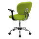 Apple Green |#| Mid-Back Apple Green Mesh Padded Swivel Task Office Chair w/ Chrome Base & Arms