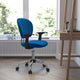 Turquoise |#| Mid-Back Turquoise Mesh Padded Swivel Task Office Chair with Chrome Base & Arms