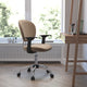 Coffee Brown |#| Mid-Back Coffee Brown Mesh Padded Swivel Office Chair with Chrome Base and Arms