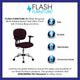 Burgundy |#| Mid-Back Burgundy Mesh Padded Swivel Task Office Chair with Chrome Base and Arms