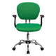 Bright Green |#| Mid-Back Bright Green Mesh Padded Swivel Task Office Chair with Chrome Base