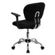 Black |#| Mid-Back Black Mesh Padded Swivel Task Office Chair with Chrome Base and Arms