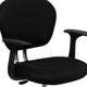 Black |#| Mid-Back Black Mesh Padded Swivel Task Office Chair with Chrome Base and Arms