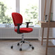 Red |#| Mid-Back Red Mesh Padded Swivel Task Office Chair with Chrome Base and Arms