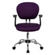 Purple |#| Mid-Back Purple Mesh Padded Swivel Task Office Chair with Chrome Base and Arms