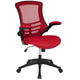 Red Mesh/Black Frame |#| Mid-Back White Mesh Swivel Ergonomic Task Office Desk Chair with Flip-Up Arms