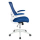 Blue Mesh/White Frame |#| Mid-Back Blue Mesh Ergonomic Task Office Chair, White Frame - Flip-Up Arms