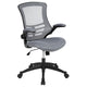 Dark Gray Mesh/Black Frame |#| Mid-Back Dark Gray Mesh Swivel Ergonomic Task Office Desk Chair - Flip-Up Arms