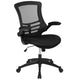 Black Mesh/Black Frame |#| Mid-Back Black Mesh Swivel Ergonomic Task Office Chair with Flip-Up Arms