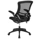 Black Mesh/Black Frame |#| Mid-Back Black Mesh Swivel Ergonomic Task Office Chair with Flip-Up Arms