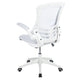 White Mesh/White Frame |#| Mid-Back White Mesh Ergonomic Task Office Chair, White Frame - Flip-Up Arms